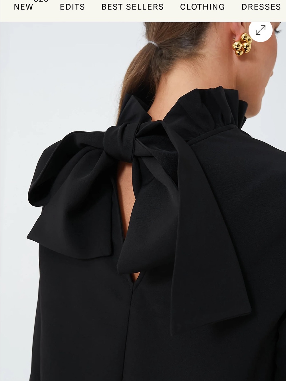 Tuckernuck Faye Black Ruffle-Neck A-Line Blouse - Picture 4 of 7